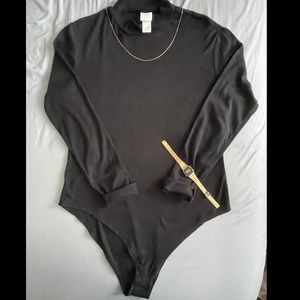 Long sleeve ribbed turtle neck body suit